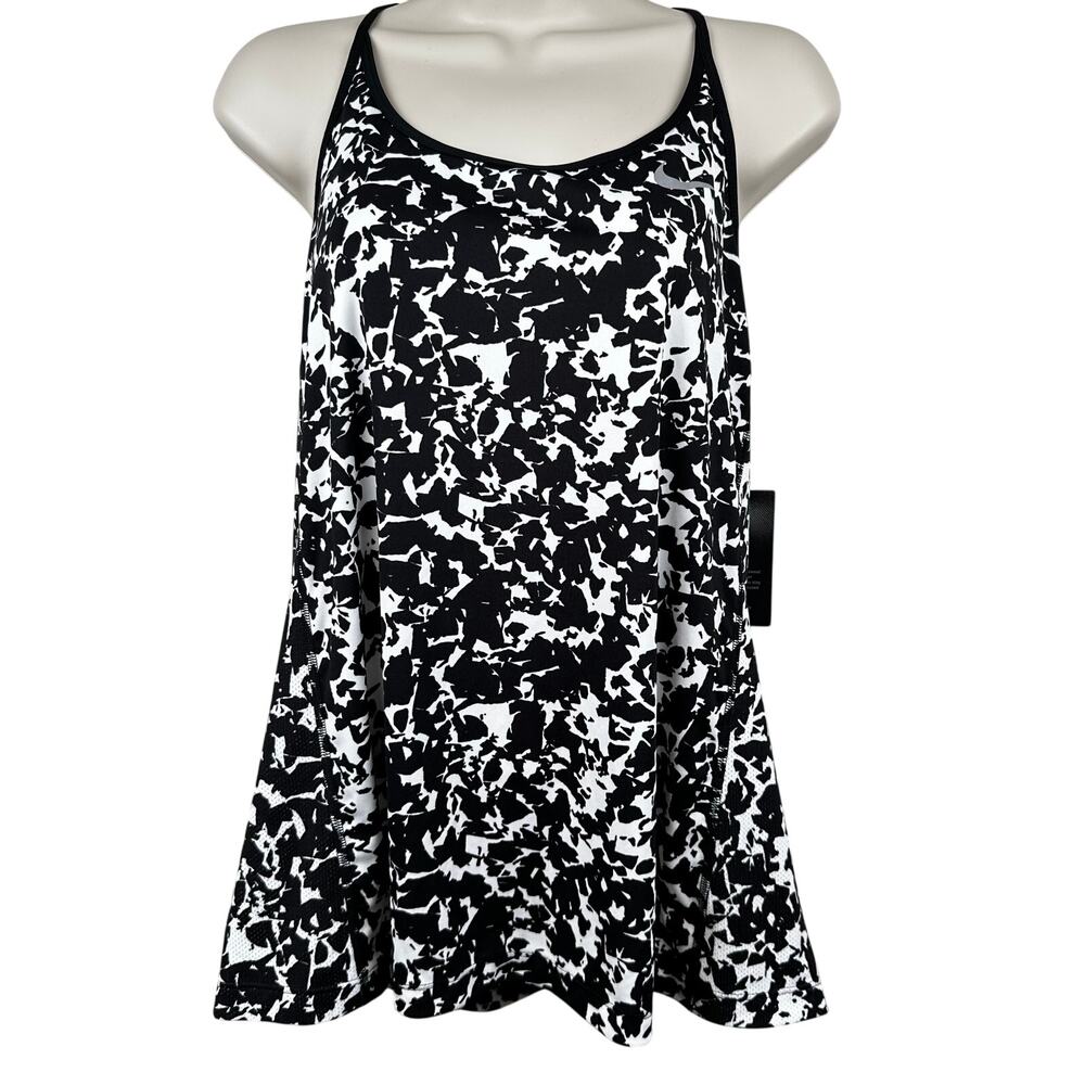 NEW Nike Women's Dry Miler Running Tank Top Shirt Black White Print XL Athletic